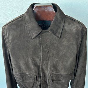 Ralph Lauren Black Label 100% Goat Skin Suede Leather - Size L - Brown NWT